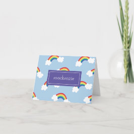 Puntual arcoiris personalizado Notas de agradecimi