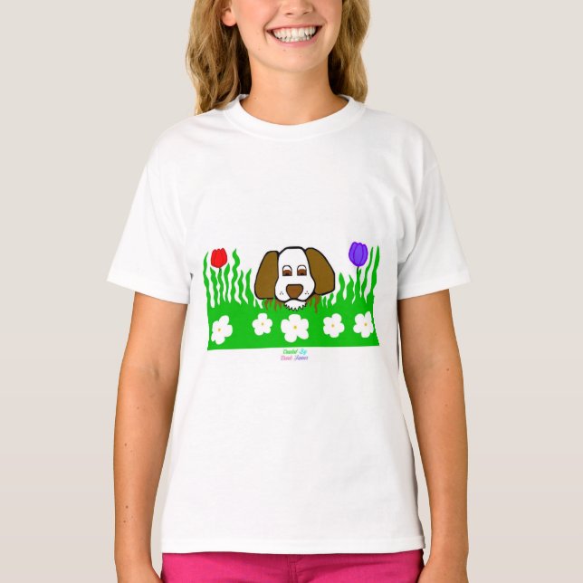 Pup N Play Chicas Camiseta Blanca Básica (Anverso)