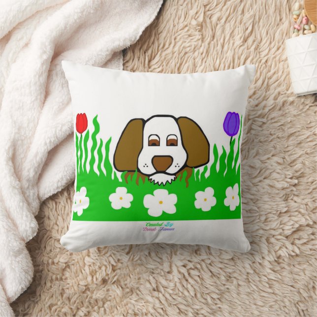 Pup N Reproducir Cojín decorativo cuadrado (Manta)