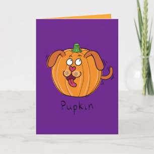 Pupkin - Halloween Calabaza Puppy Dog Tarjeta de s
