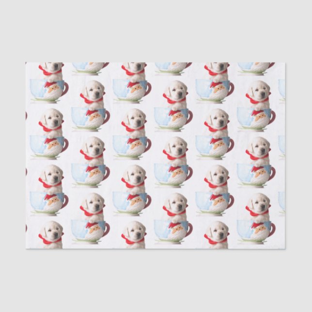 PUPPY EN UN PAPEL DE TEJIDO NAVIDADES (Anverso)