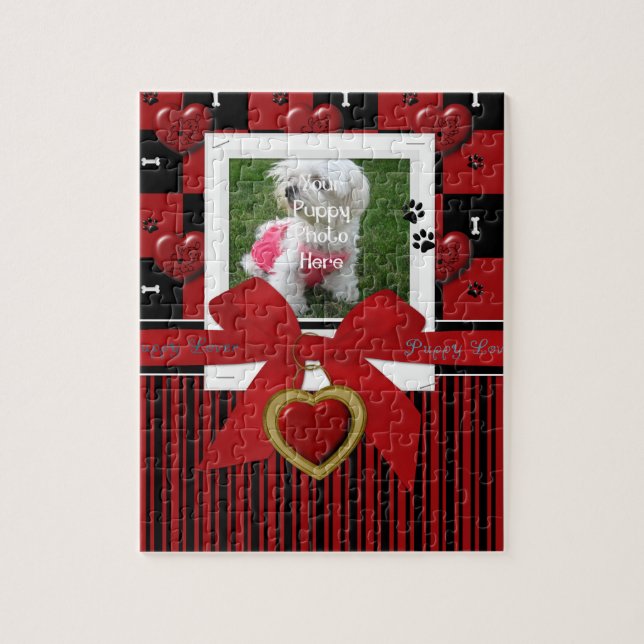 Puppy Lover RED Jigsaw Puzzle (Vertical)