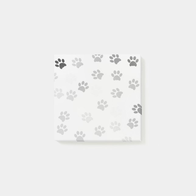 Puppy Paw Imprime Notas rápidas en blanco y negro (Anverso)