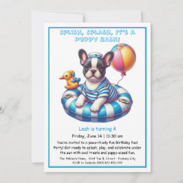 Puppy Splash Birthday Pool Party Invitación