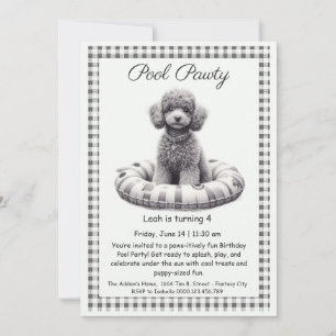 Puppy Splash Birthday Pool Party Invitación