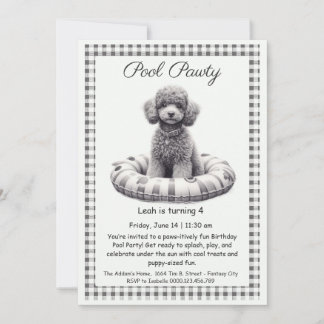 Puppy Splash Birthday Pool Party Invitación