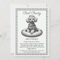 Puppy Splash Birthday Pool Party Invitación