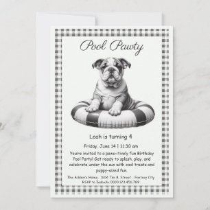 Puppy Splash Birthday Pool Party Invitación