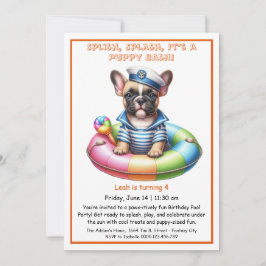 Puppy Splash Birthday Pool Party Invitación
