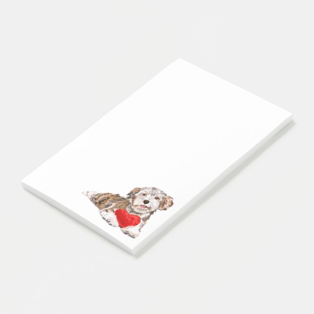 Puppy with Heart Gift Post lo nota (En perspectiva)