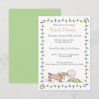 Puppy y Navidades iluminan la invitación de Baby S
