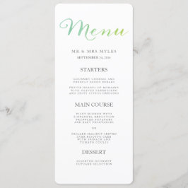 Pure Love Watercolor Menú Boda / Lime Emerald