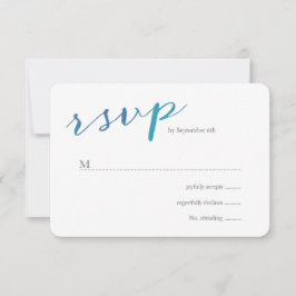 Pure Love Watercolor Wedding RSVP / Ocean Blue