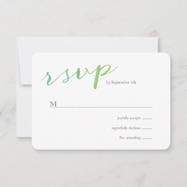 Pure Love Watercolor Wedding RSVP / White Back (Anverso)