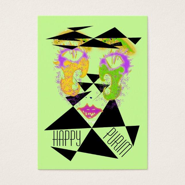 Purim Abstract Costume Tarjetas de regalo ChubbyBu (Frente)