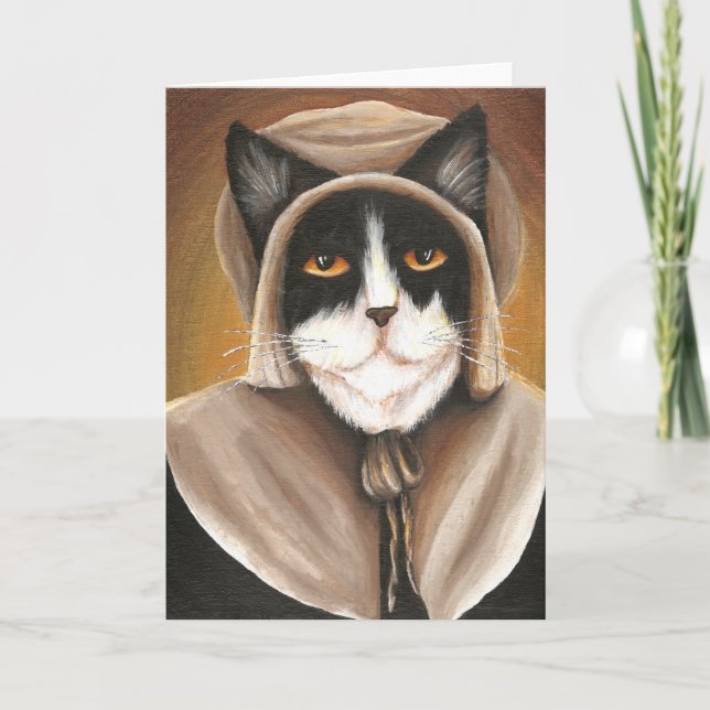 Puritano del gato del peregrino en tarjeta (Anverso)