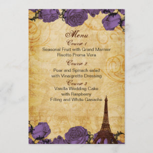 purp vintage eiffel tower Paris boda tarjetas de m