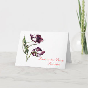 Purpe tulipán botánico Invitación Bachelorete