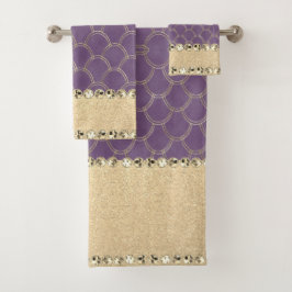 Purple and Relieve metalizado dorado Diamond Bling