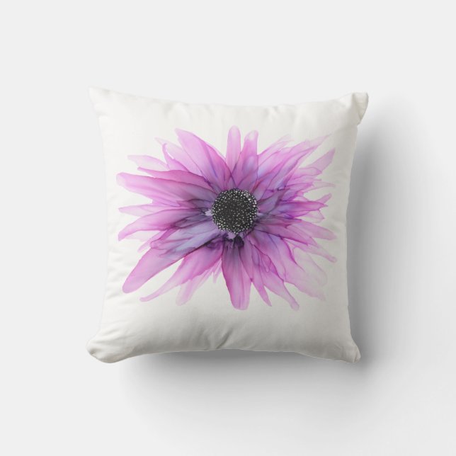 Purple Aster almohada de lanzamiento floral pintad (Anverso)
