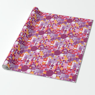 Purple bauhaus papel de regalo modernista estilo a