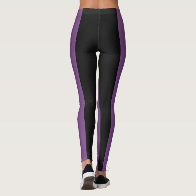 Purple Black Bold Stripe Leggings (Reverso)