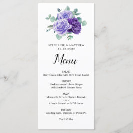 Purple Bloom Eucalyptus Botanical Wedding Menu