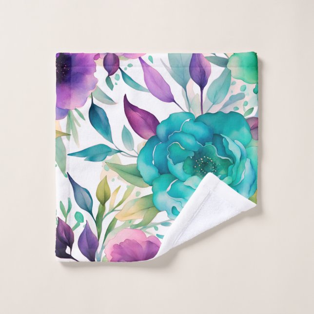 Purple Blue Rose flowers  (Toallita)