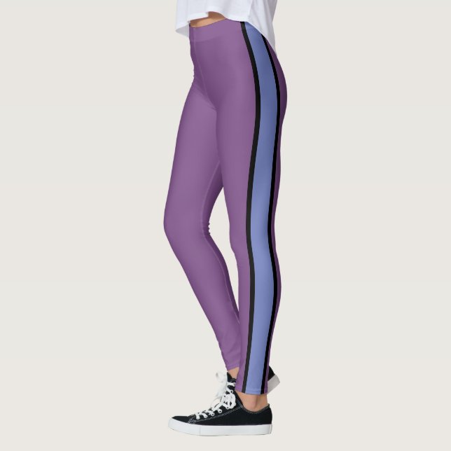 Purple Bold Stripe Leggings (Izquierda)
