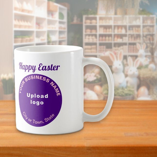 Purple Business Brand | Pascua | Jarra (Mug with Easter greeting and purple round shape business brand)