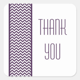 Purple Chevron Border Gracias Pegatinas