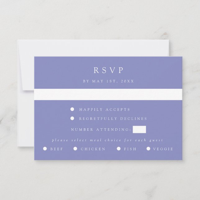 Purple Coordinate Wedding RSVP Card (Anverso)