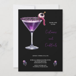 PURPLE COSTUMES COCKTAIL HALLOWEEN INVITACIÓN