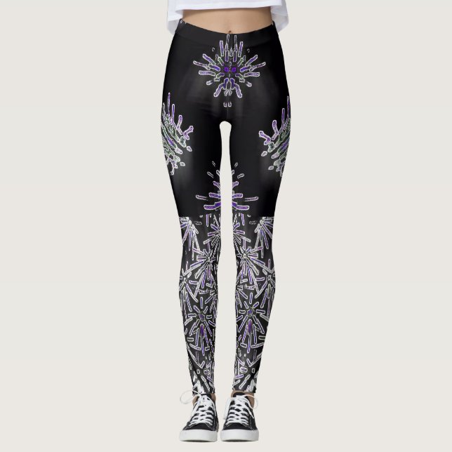 Purple Crystal Geometry Leggings (Anverso)