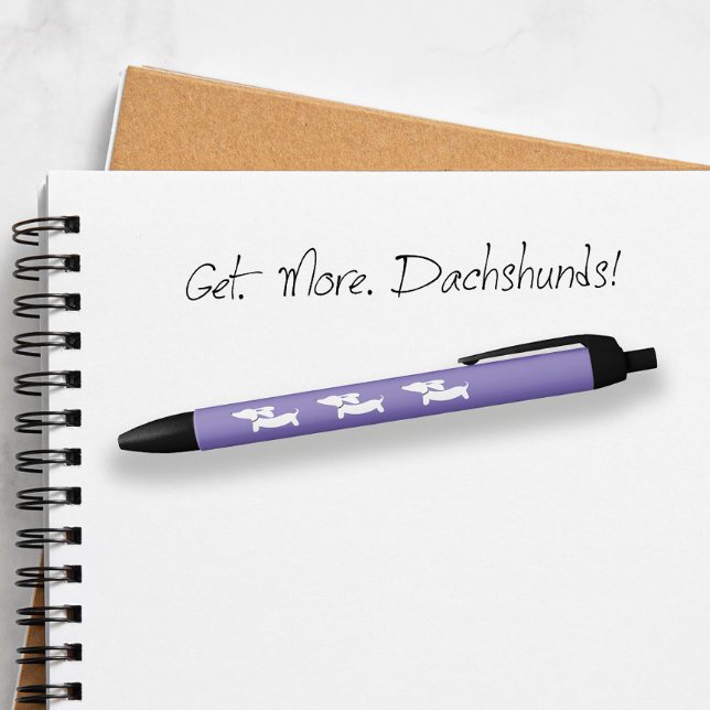 Purple Dachshund Tinta Pluma Stocking Stuffer Gift (Dachshund ink pen in purple)