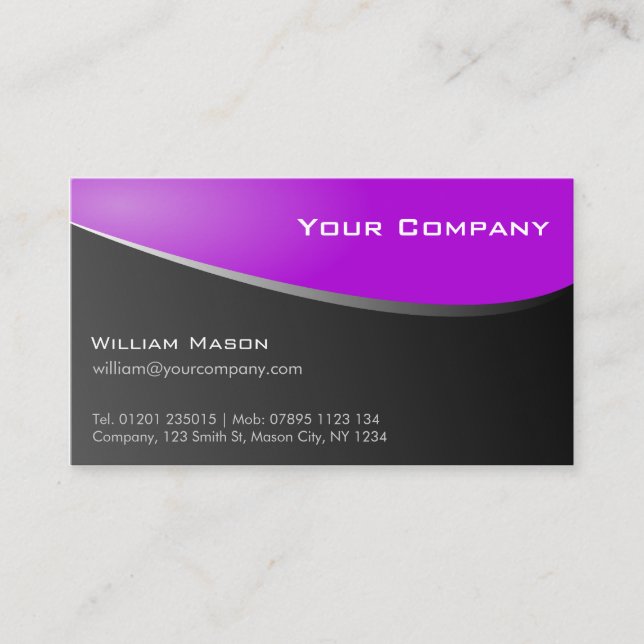 Purple de estilo, tarjeta de visita de la empresa (Anverso)