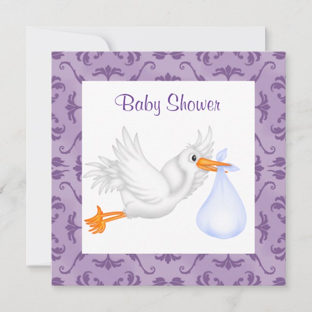 PURPLE DE INVITACIÓN DE BABY SHOWER (Anverso)