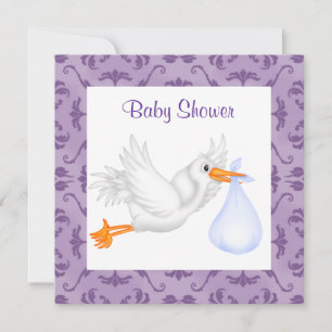 PURPLE DE INVITACIÓN DE BABY SHOWER