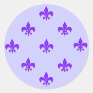 PURPLE de Pegatinas de Round Fleur de Lis