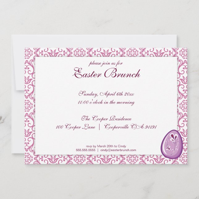 Purple Elegant Easter Brunch Invitación (Anverso)