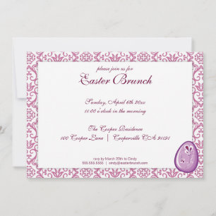Purple Elegant Easter Brunch Invitación