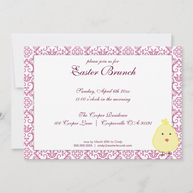 Purple Elegant Easter Brunch Invitación (Anverso)