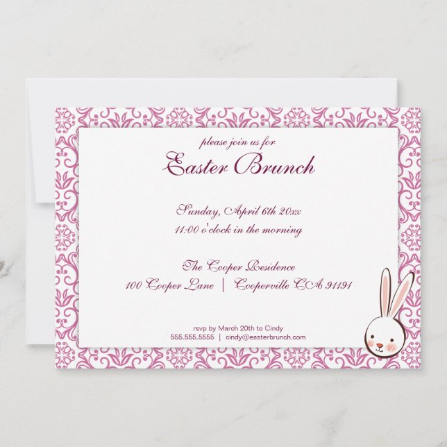 Purple Elegant Easter Brunch Invitación (Anverso)