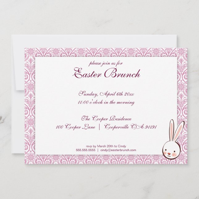Purple Elegant Easter Brunch Invitación (Anverso)