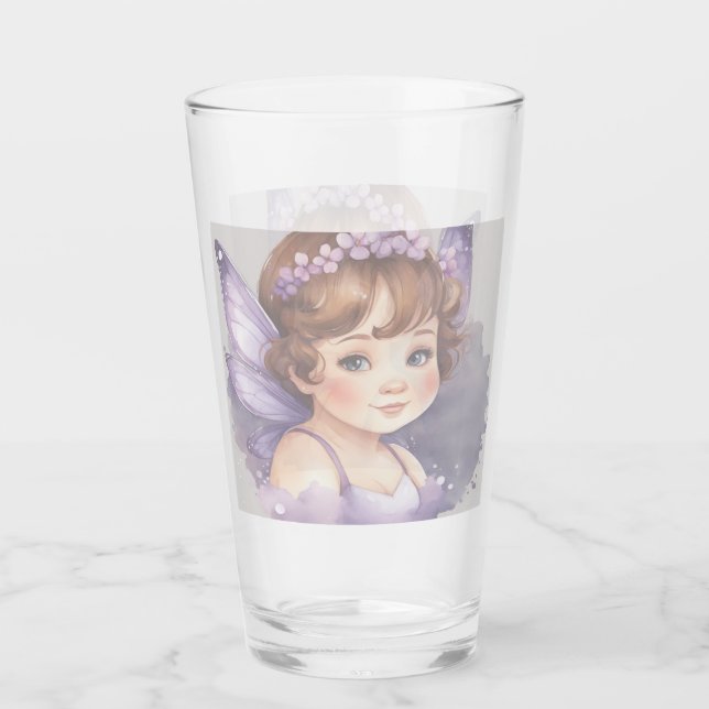 Purple fairy fantasy Glass Cup (Anverso)