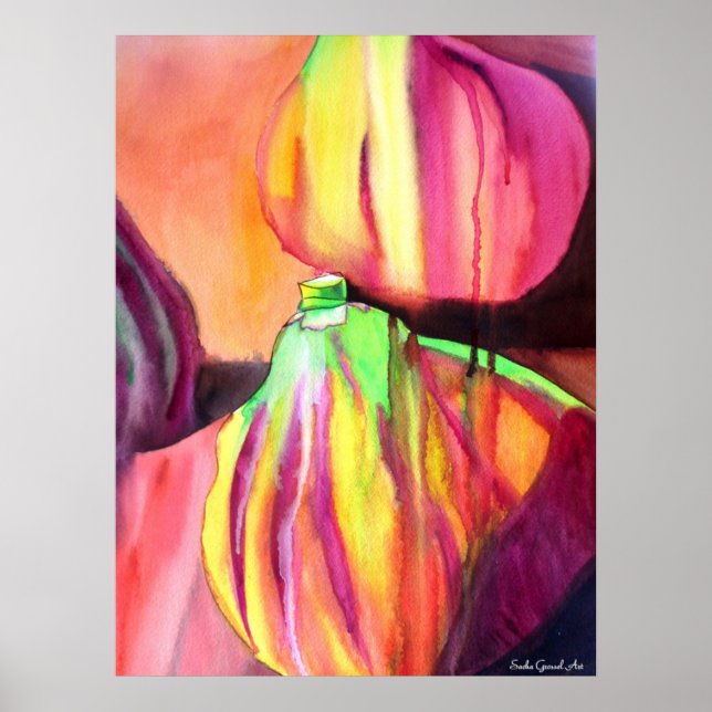 Purple Figs acuarela arte original pintura de gote (Frente)