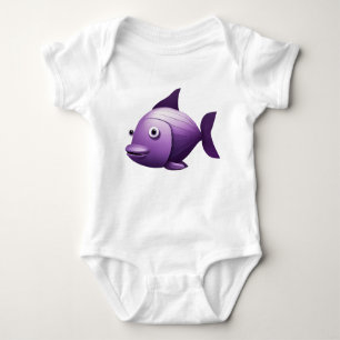 Purple Fish Baby Jersey Bodysuit