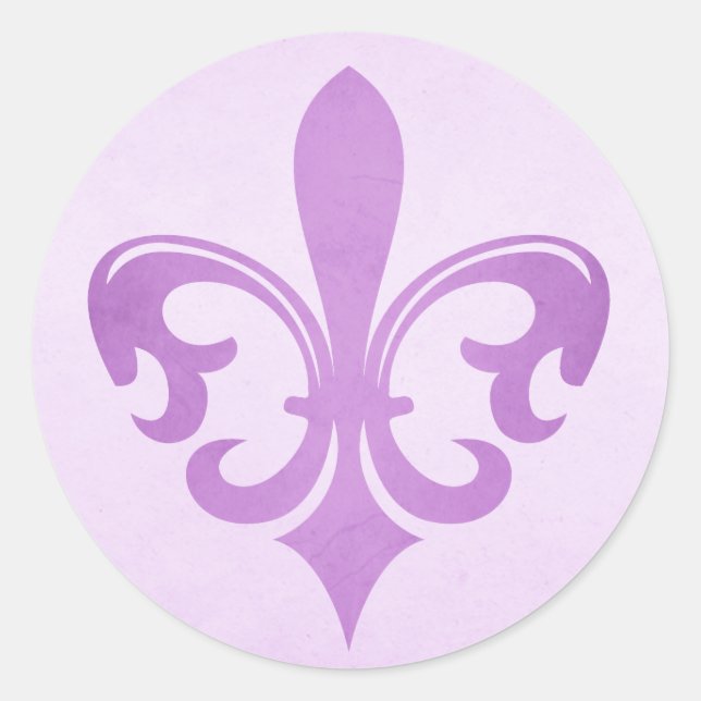 Purple Fleur de lis pegatina (Anverso)