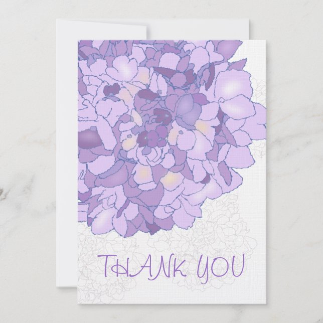 Purple Floral Art Gracias Notas Planas (Anverso)