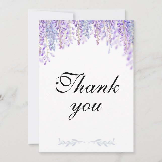 Purple Floral Gracias Boda De Tarjetas (Anverso)